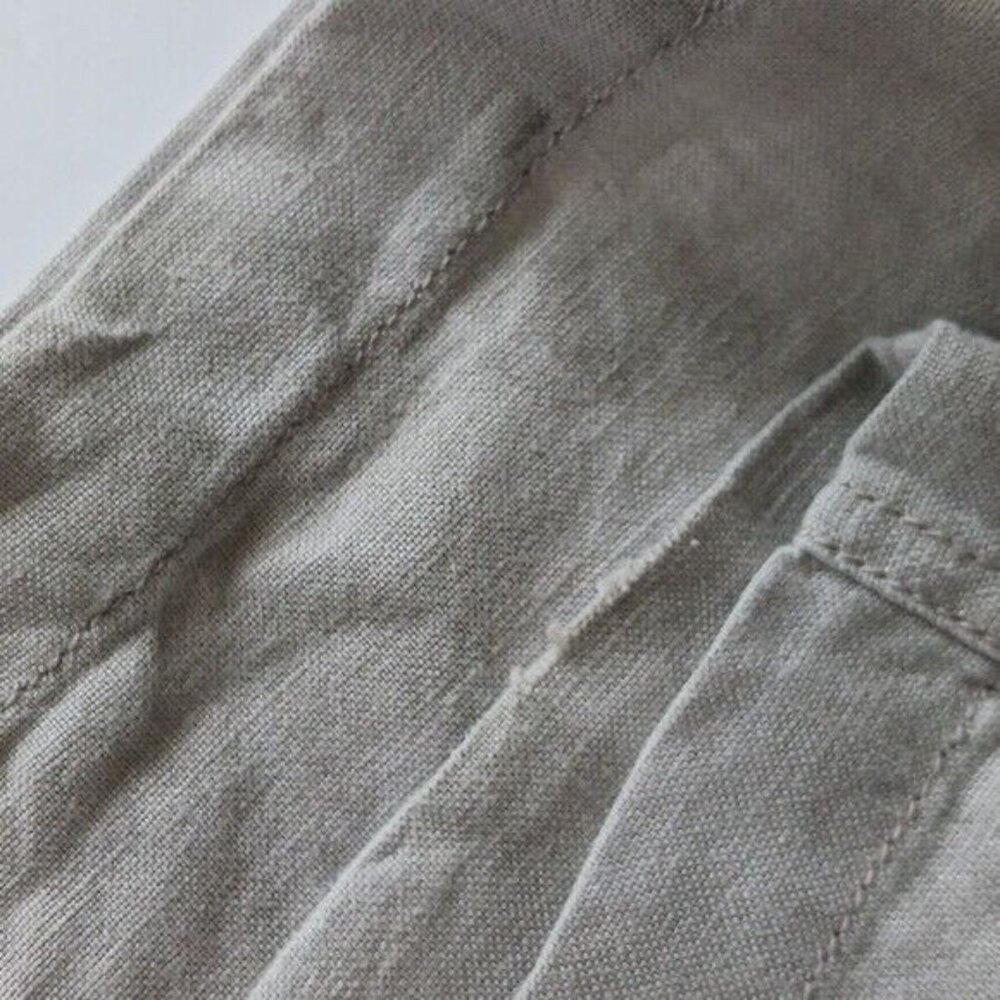 INC International Concept 100% Linen Grey Straight Leg Cargo Pants 12 - Picture 15 of 16